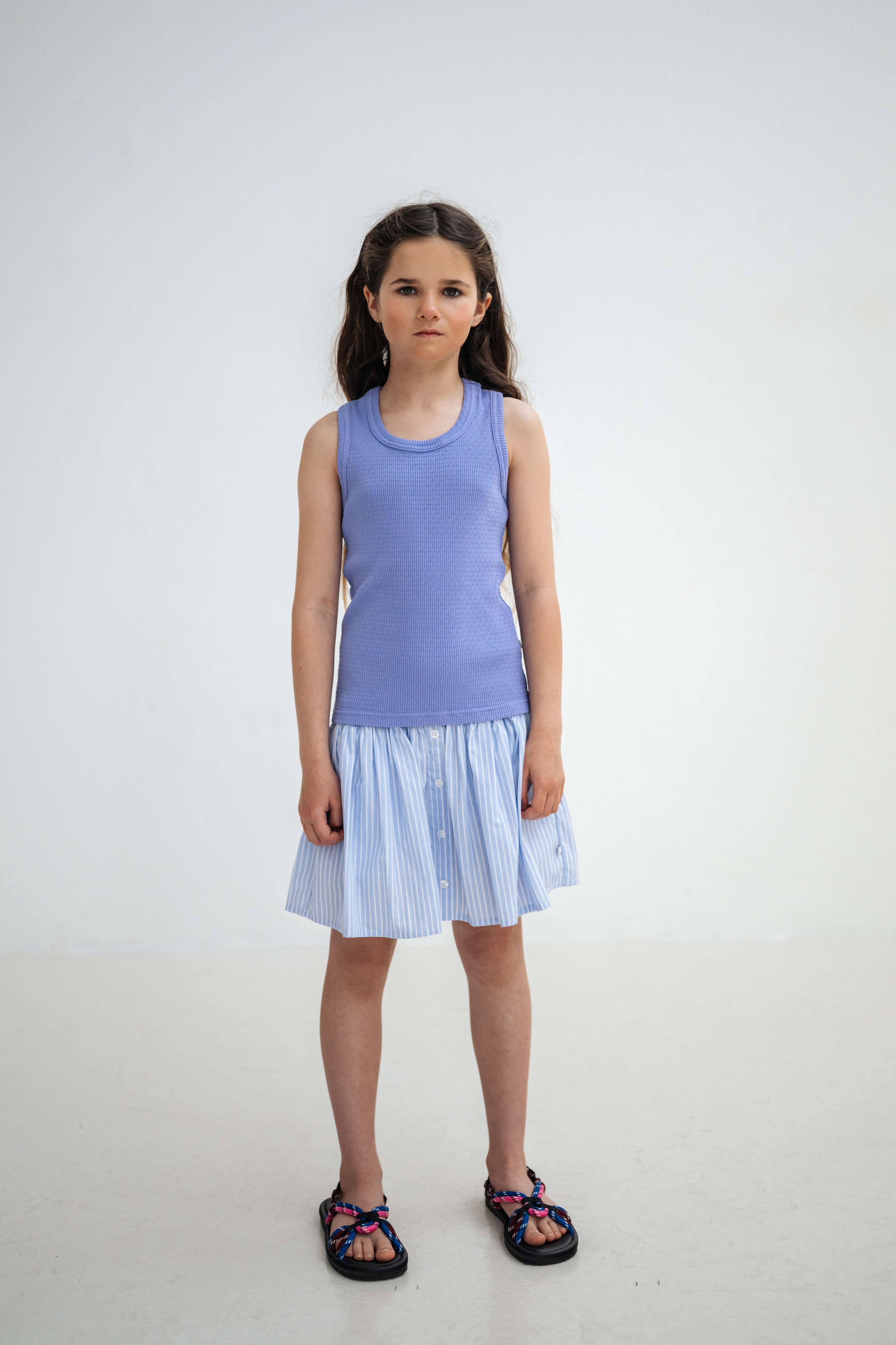 Button Down Skirt | Oxford Stripe