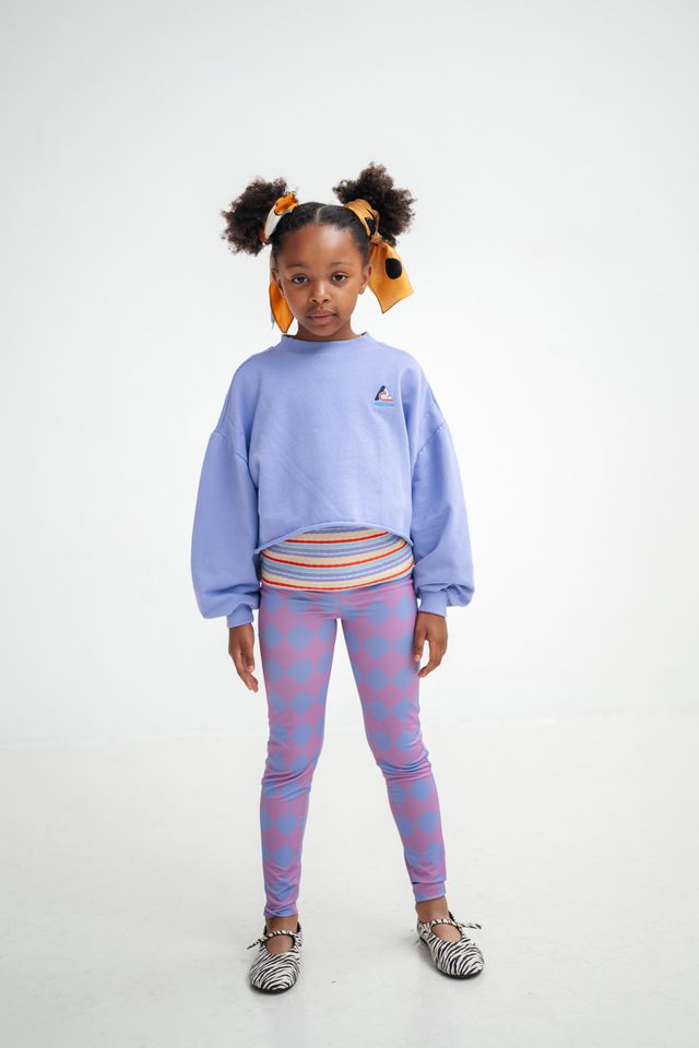 Crop Heart Sweater | Glacier Bloom