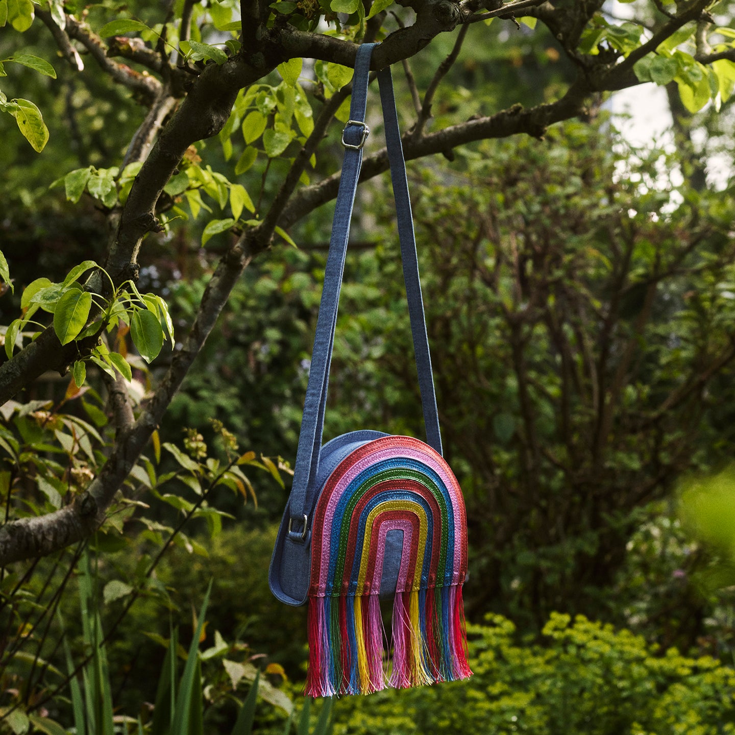 Fringed Denim Bag