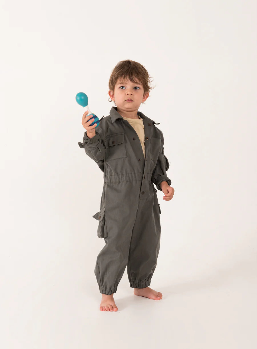 Organic Cotton Boiler Suit - Grey