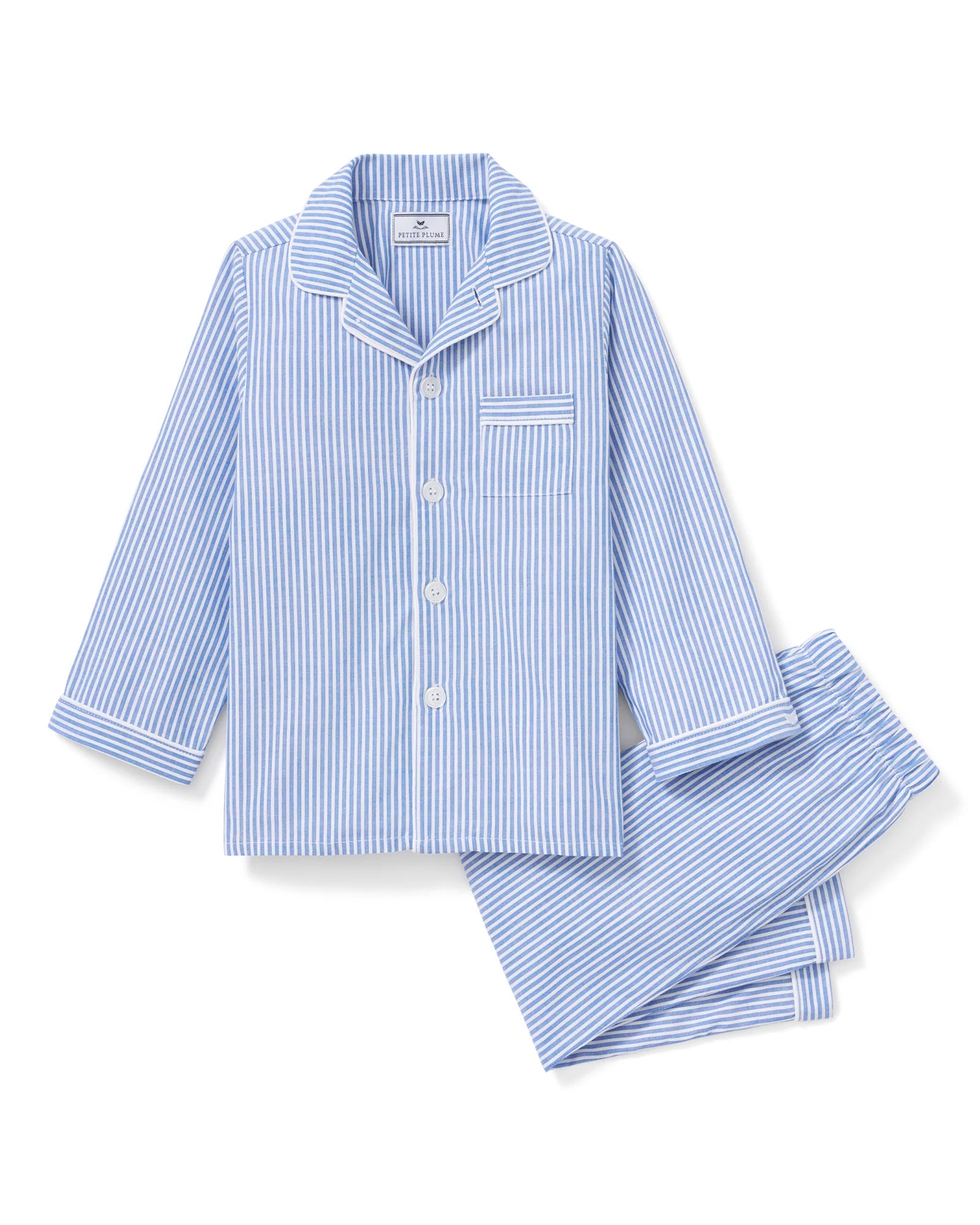 Twill Pajama Set | French Blue Heritage Stripe