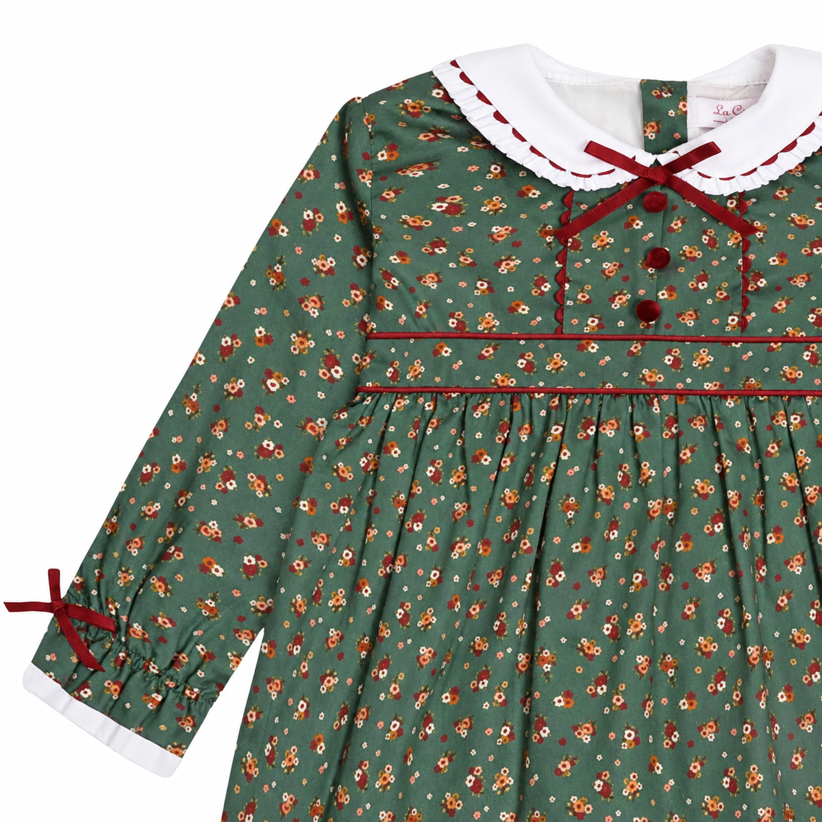 Lilly Baby Dress Set | Green Floral