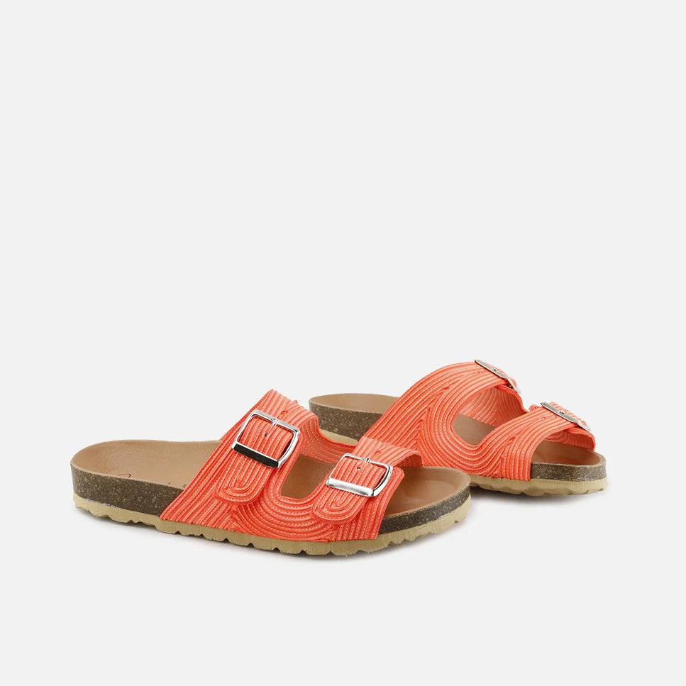 Bio Sandals with Buckles | Fluorescent Coral