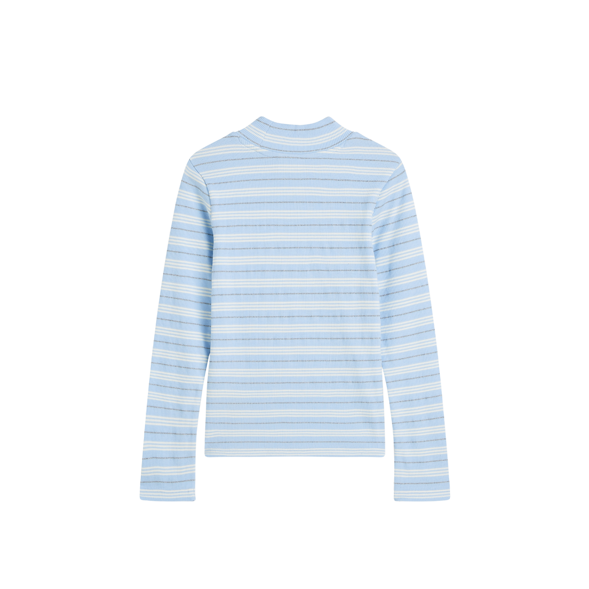 Mock Neck T-Shirt | Cerulean Stripe
