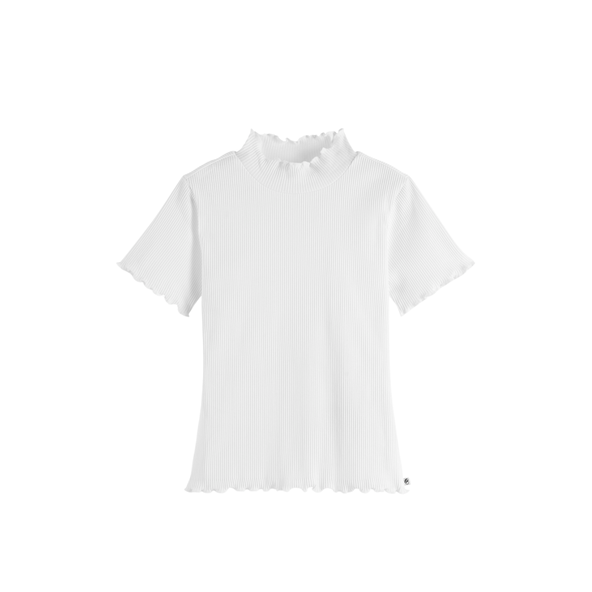 Mock Neck Ribbed Slimfit T-shirt | Bright White
