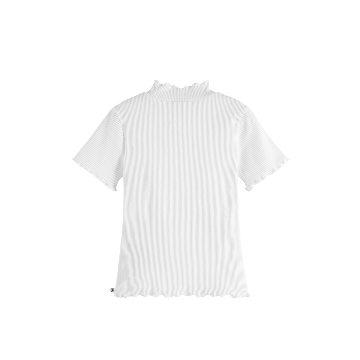 Mock Neck Ribbed Slimfit T-shirt | Bright White