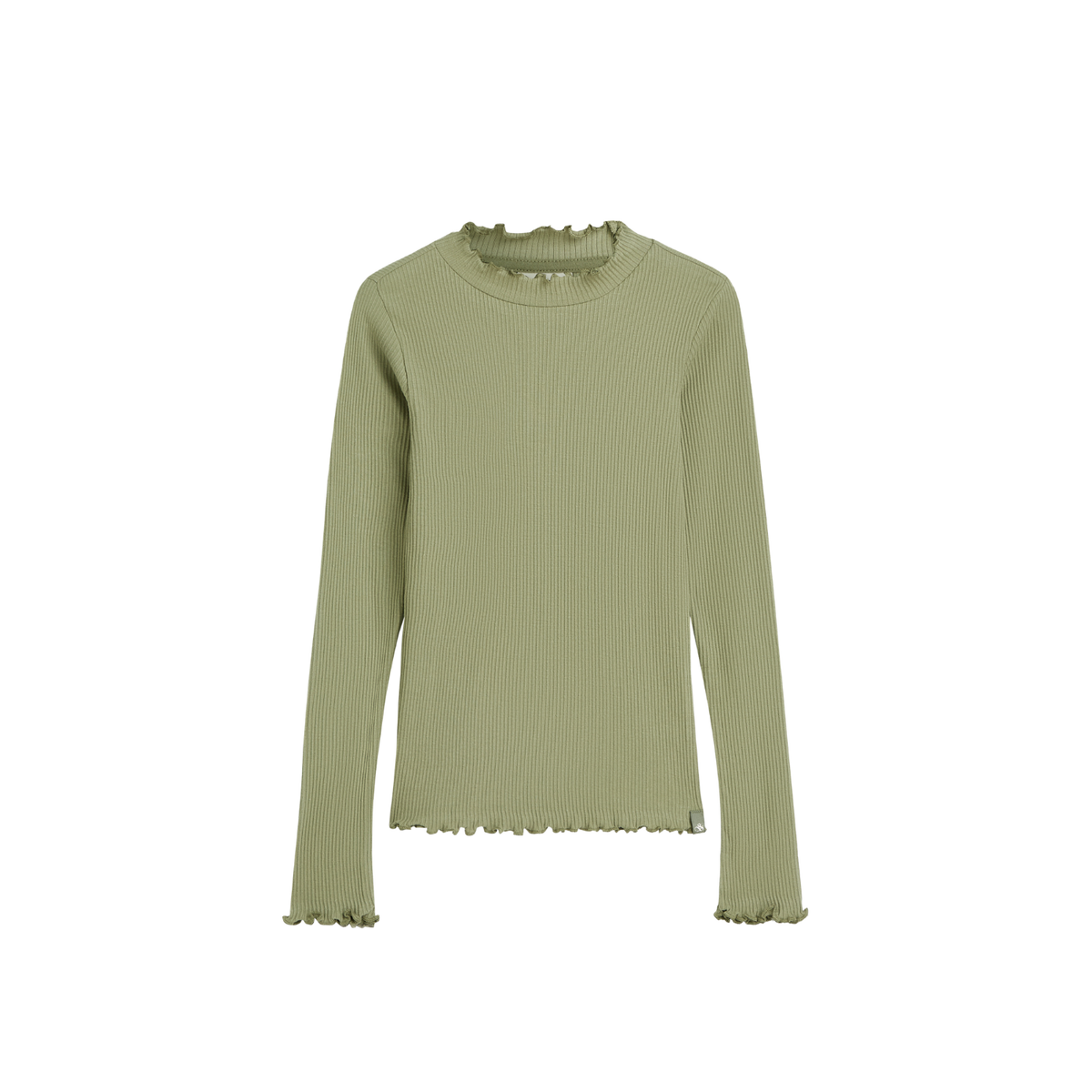 Ribbed Slimfit Long Sleeved T-shirt | Oilve Green