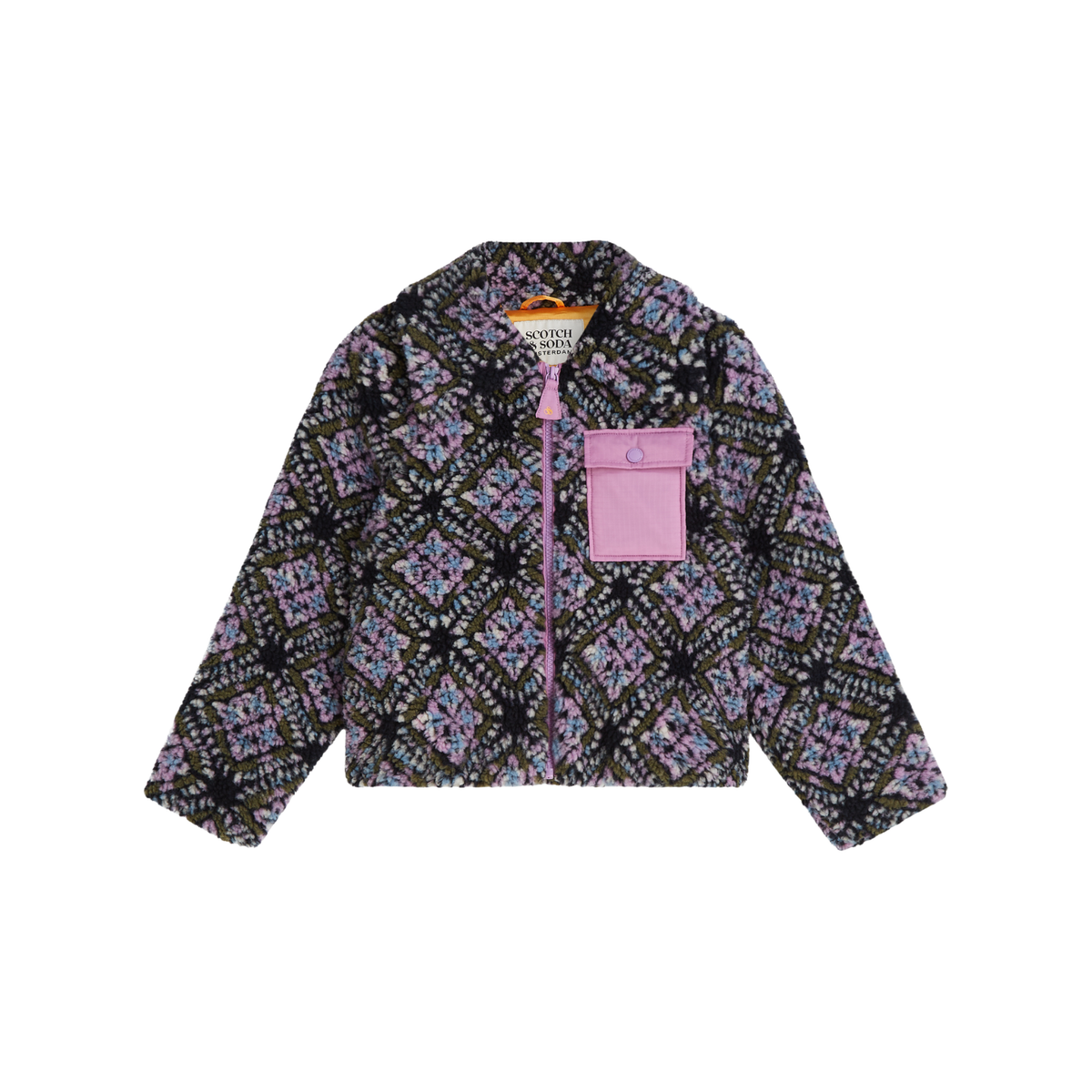 Oversized Jacquard Teddy Jacket | African Violet