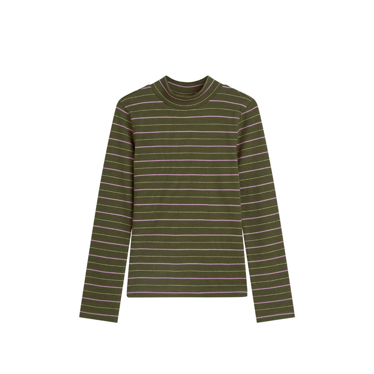 Lurex Slimfit T-shirt | Olive Night
