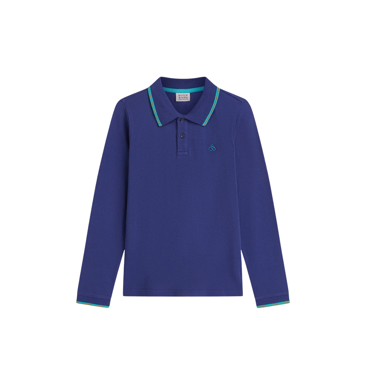 Contrast Tipping Pique Polo | Twilight Blue