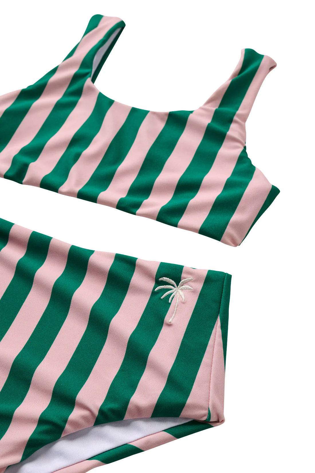 Cabana Stripe Two Piece Swimsuit | Pink Palms