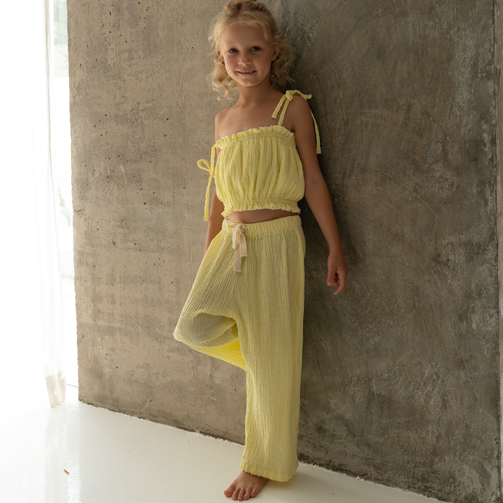 Ziggy Top with Paloma Pant Cringkle Set | Yellow