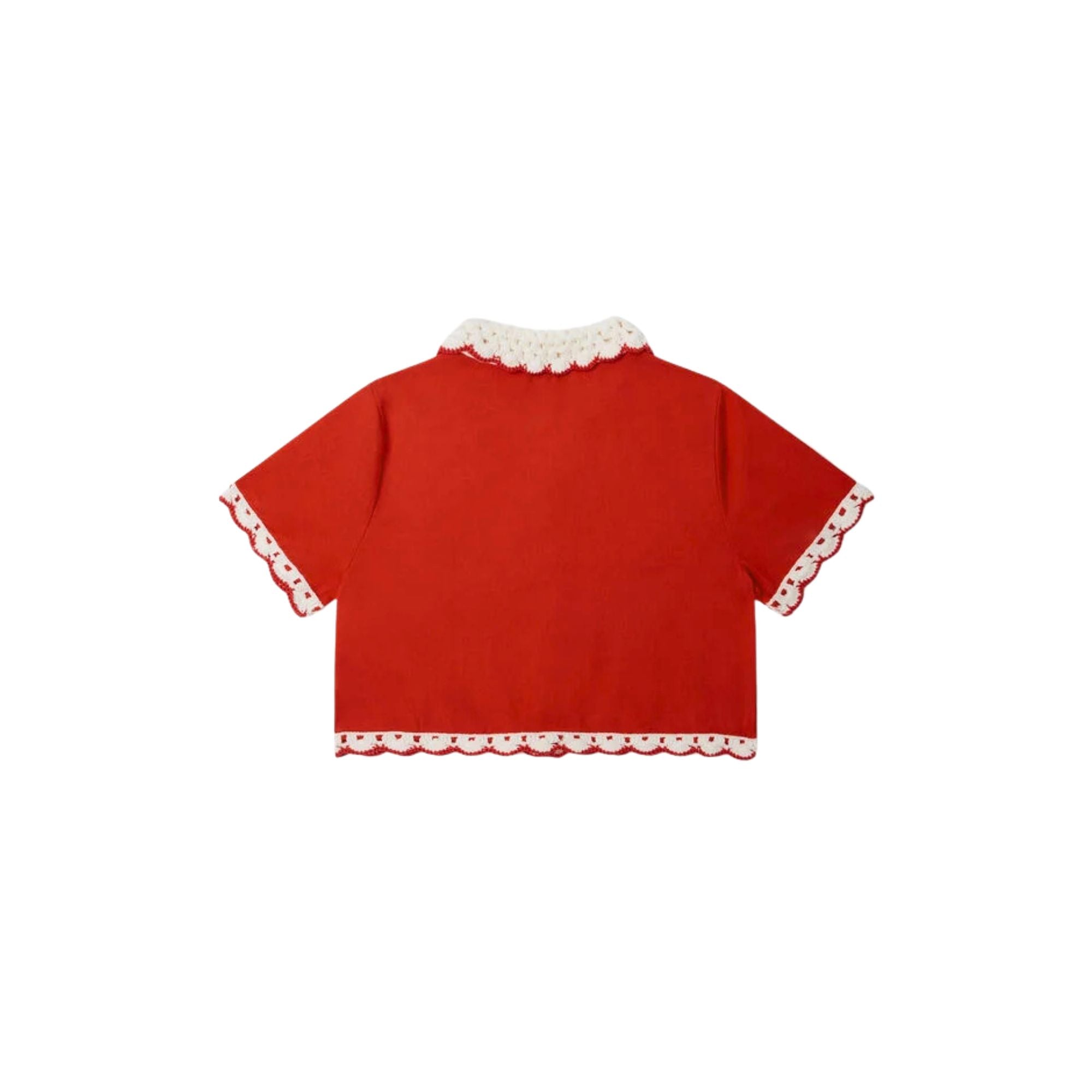 Contrast Trim Shirt | Red