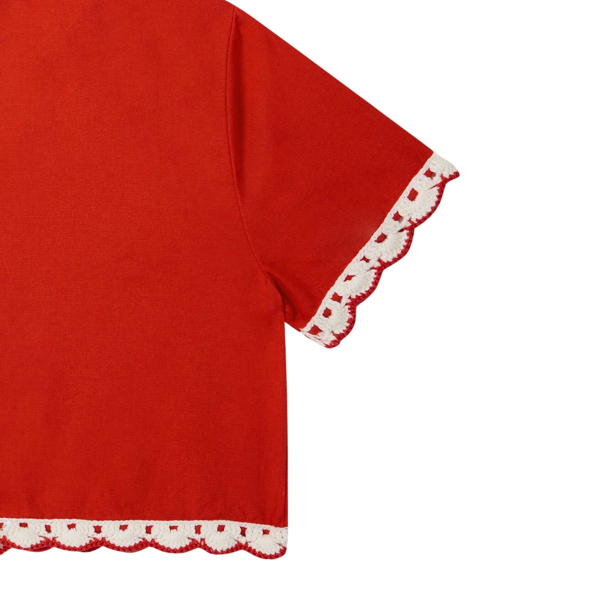 Contrast Trim Shirt | Red