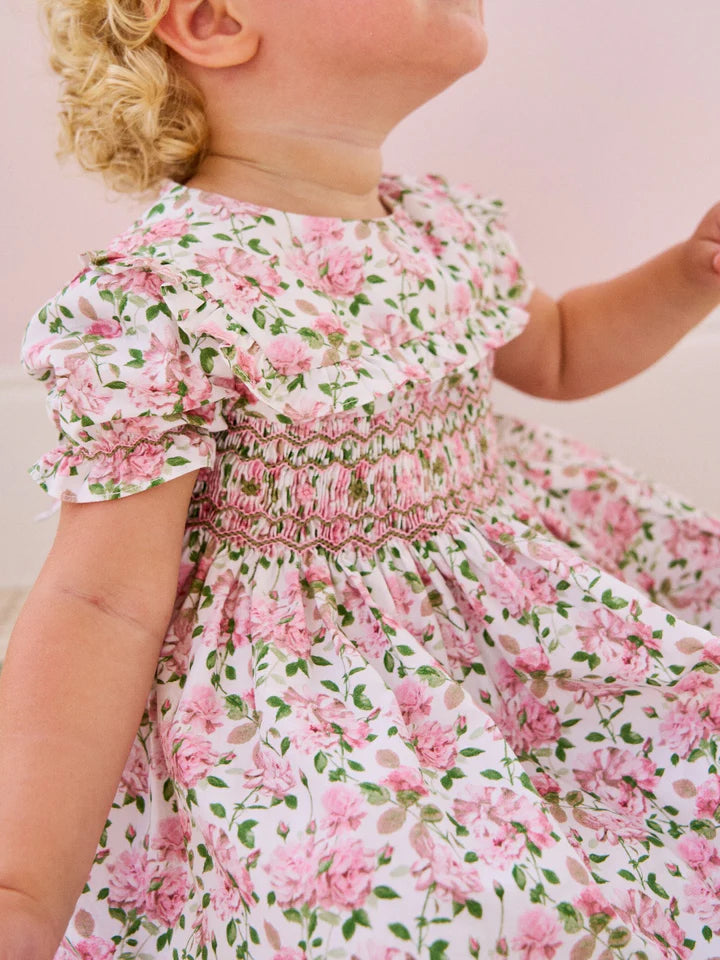 Silvana Hand-Smocked Set | Ivory Floral