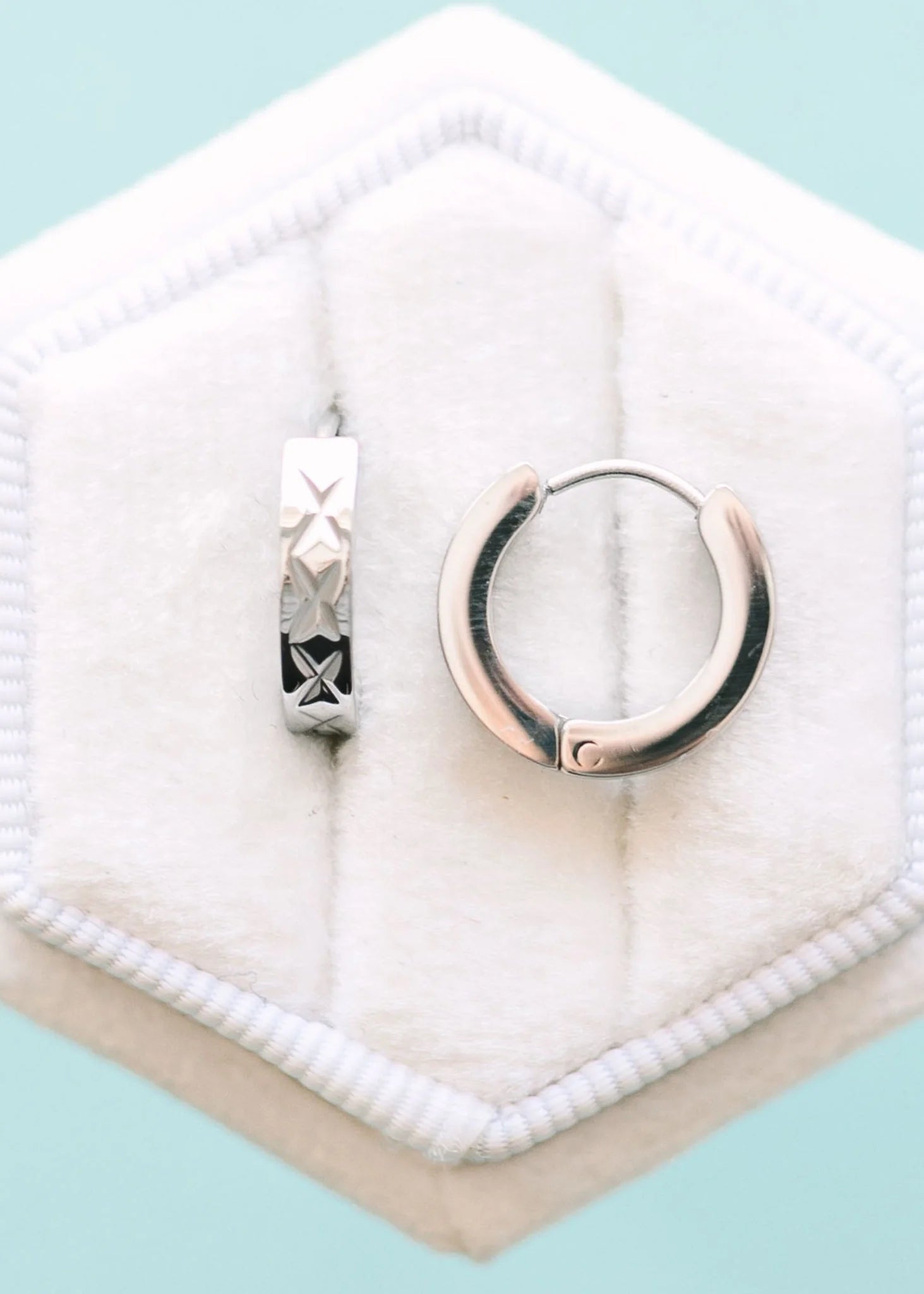 Silver Criss Cross Huggies