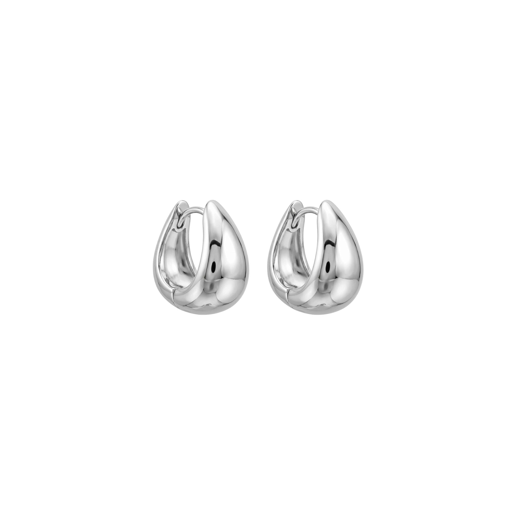 Silver Small Teardrop Huggies
