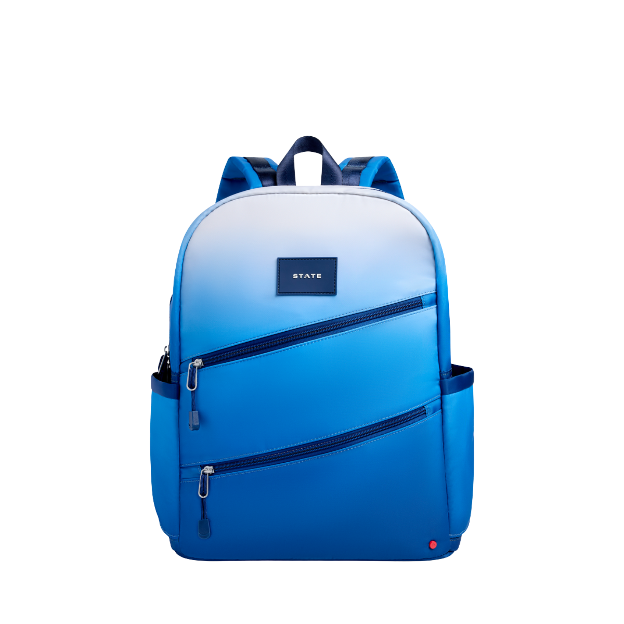 Kane Double Pocket Backpack | Blue Gradient Diagonal Zipper