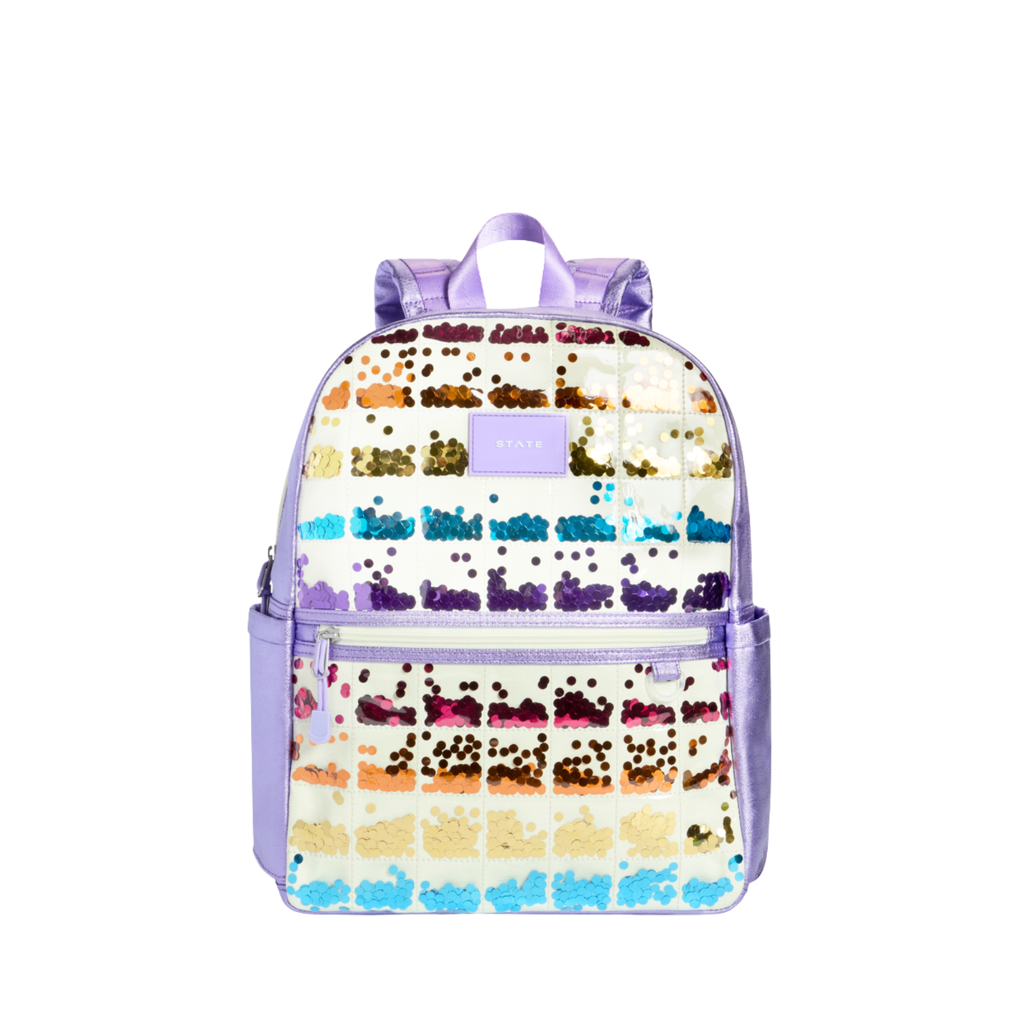 Kane Double Pocket Backpack | Lilac Quilted Sequins
