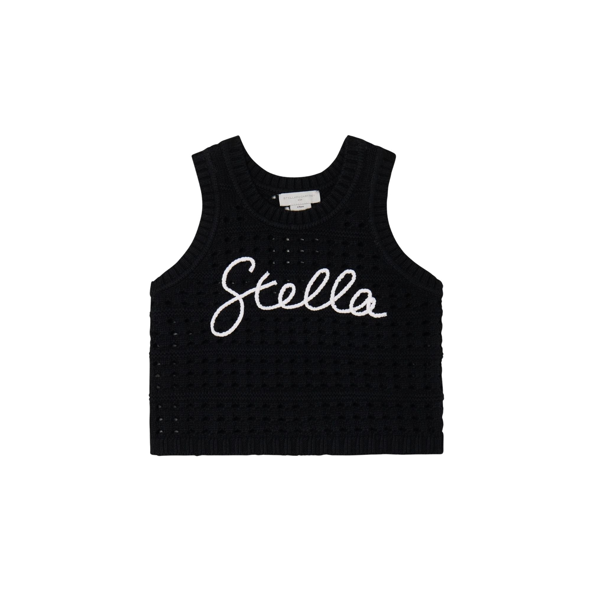 Crochet Sleeveless Top | Black
