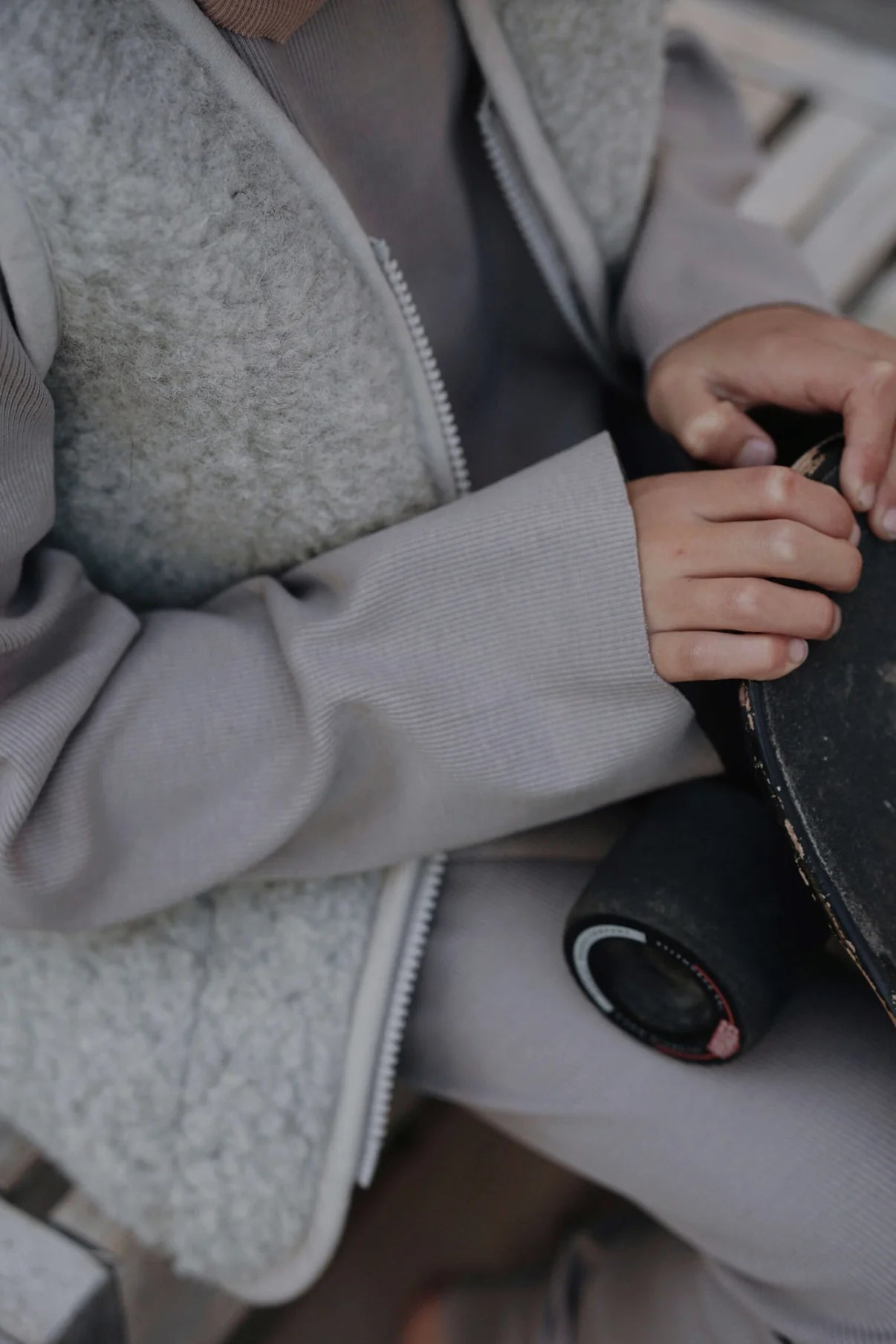 Rib Sweatshirt Set | Stone