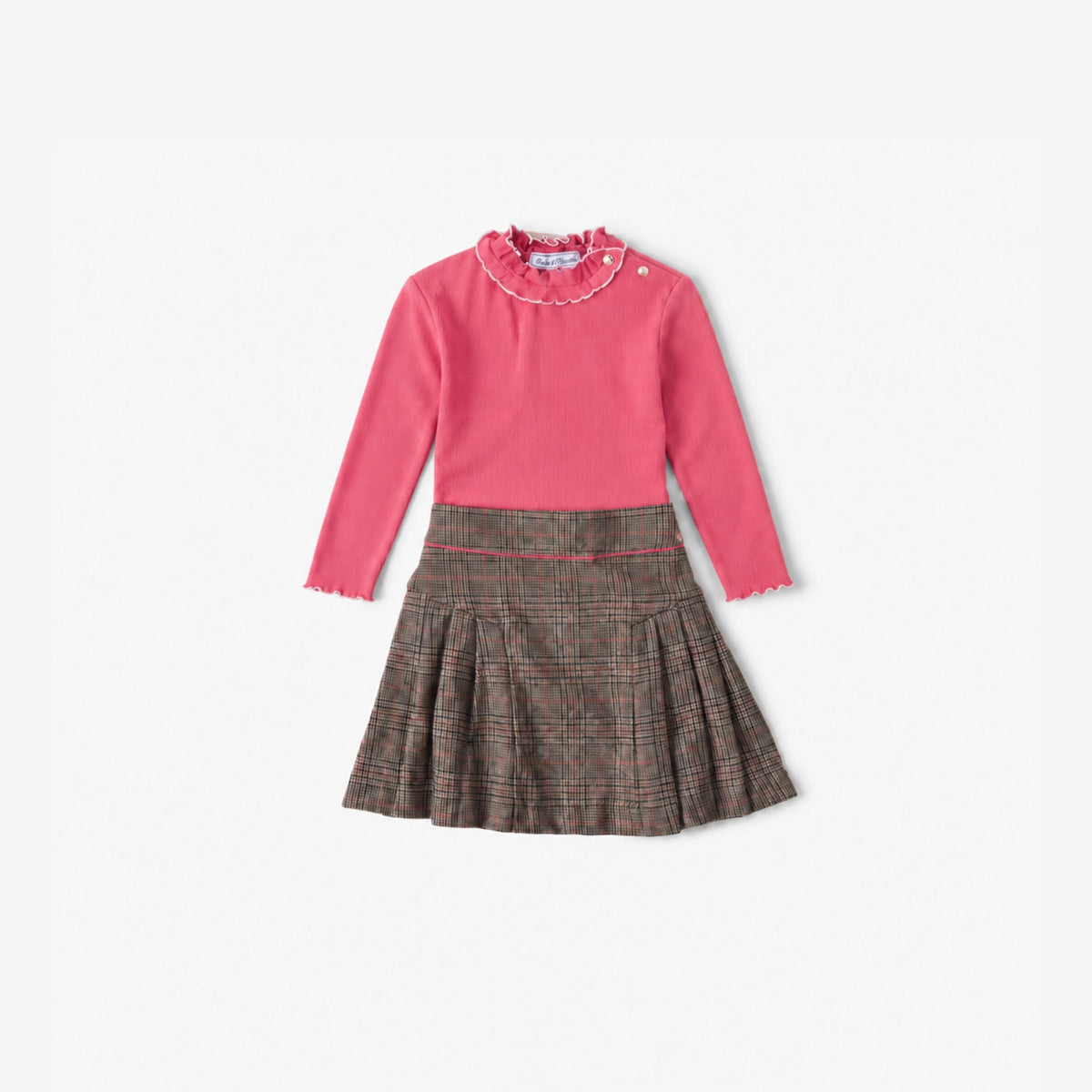 Checkered Skirt | Brown