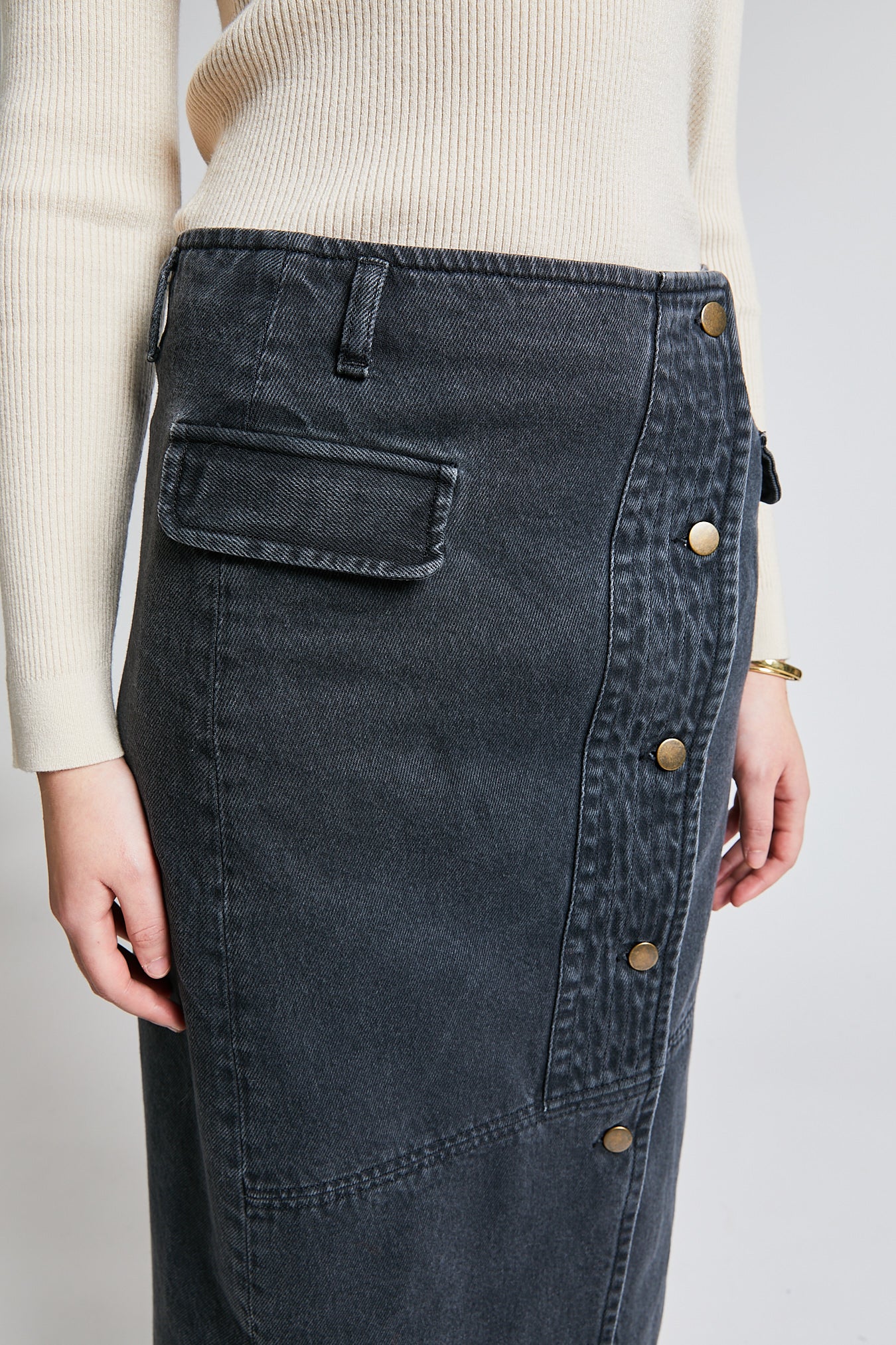 Trust Denim Skirt | Grey