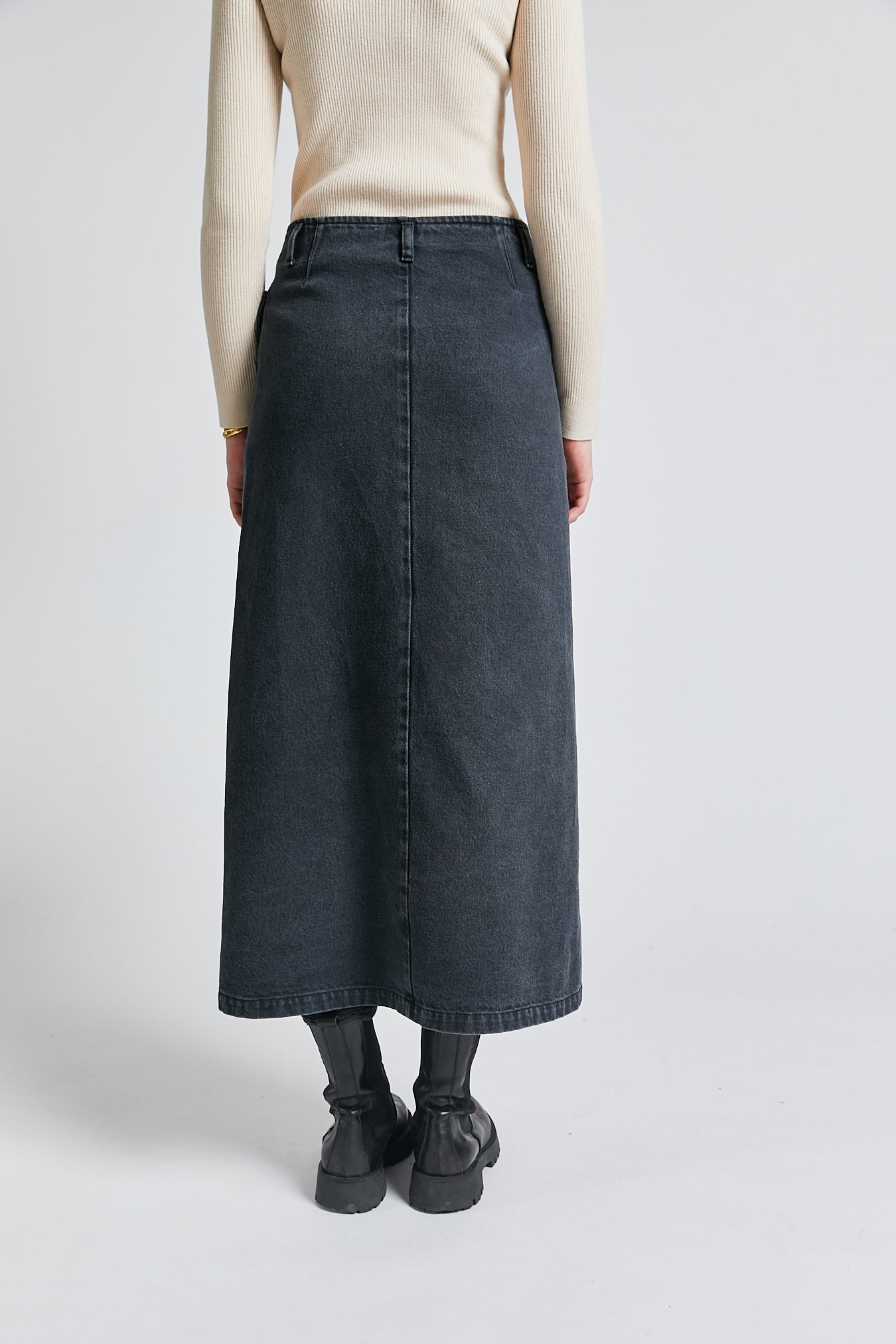 Trust Denim Skirt | Grey