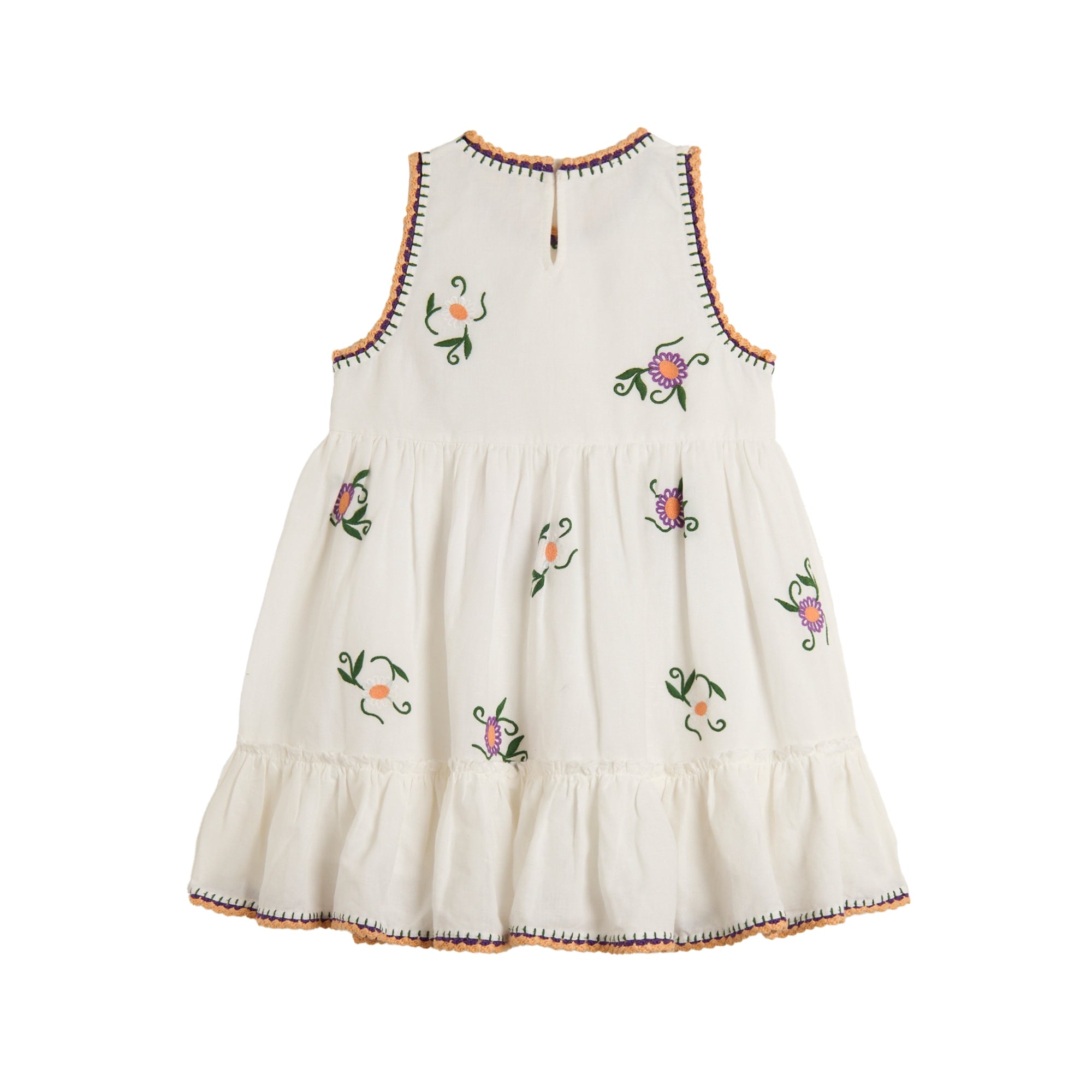 Embroidered Sleeveless Dress | Ivory