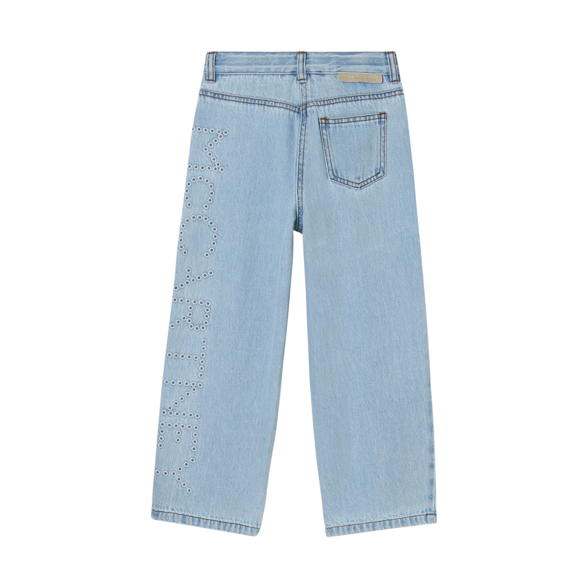 Eyelet Jeans Pants | Light Blue