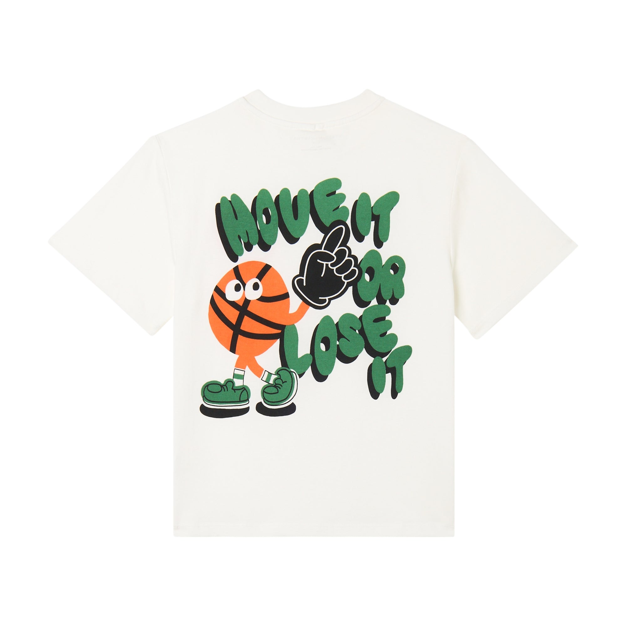 Basketball Motif T-Shirt | Ivory