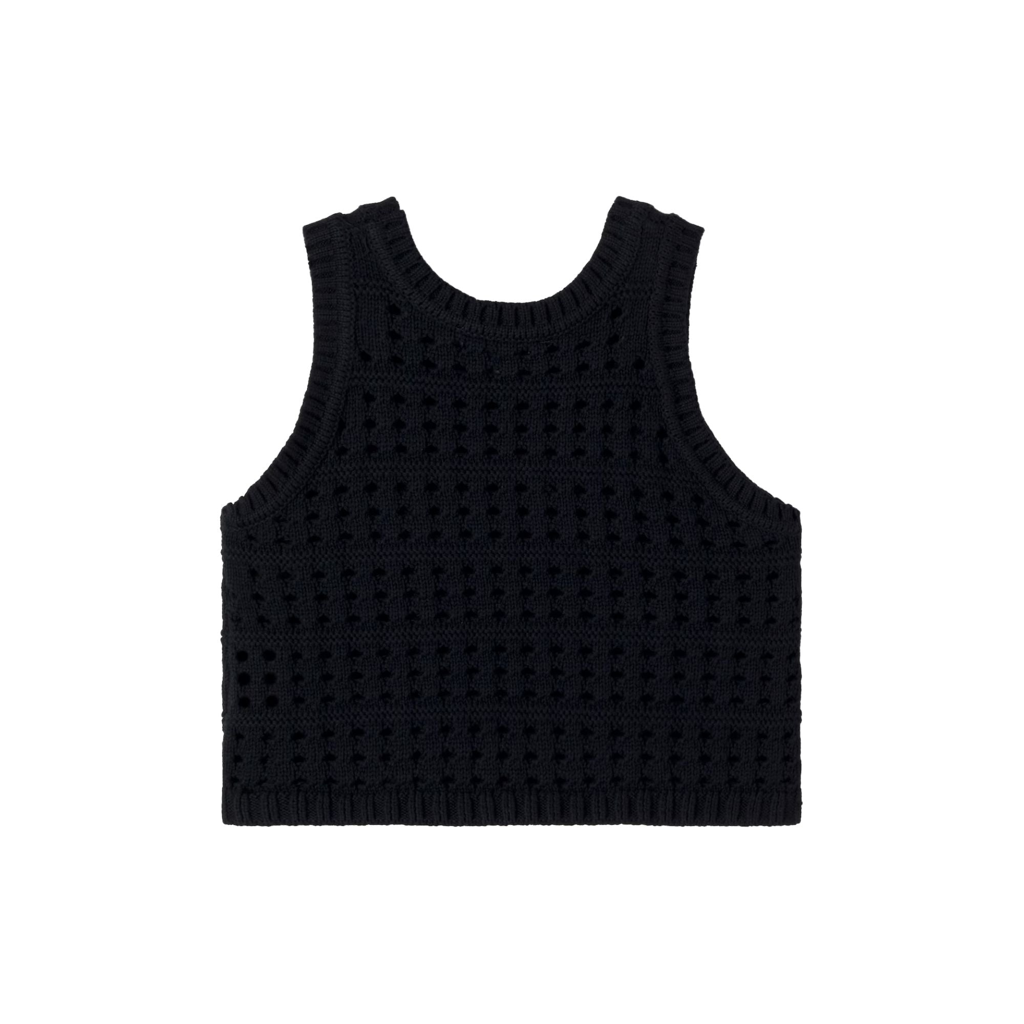 Crochet Sleeveless Top | Black