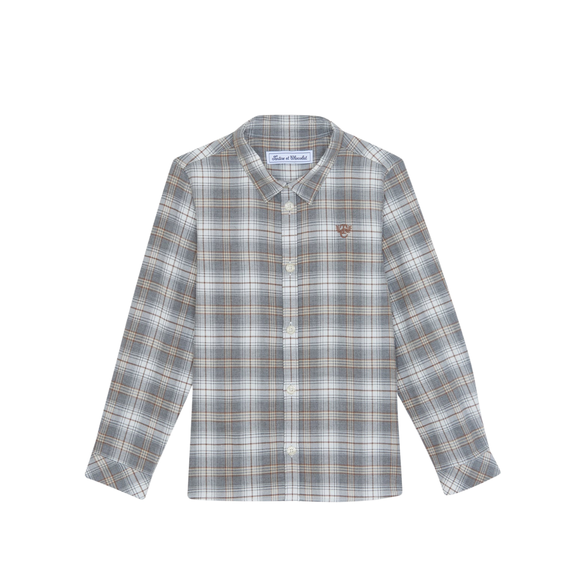 Cotton Check Shirt | Grey