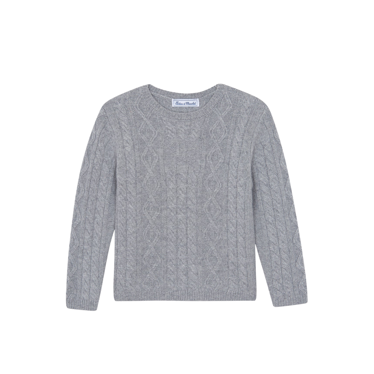Braided Knit Sweater | Grey