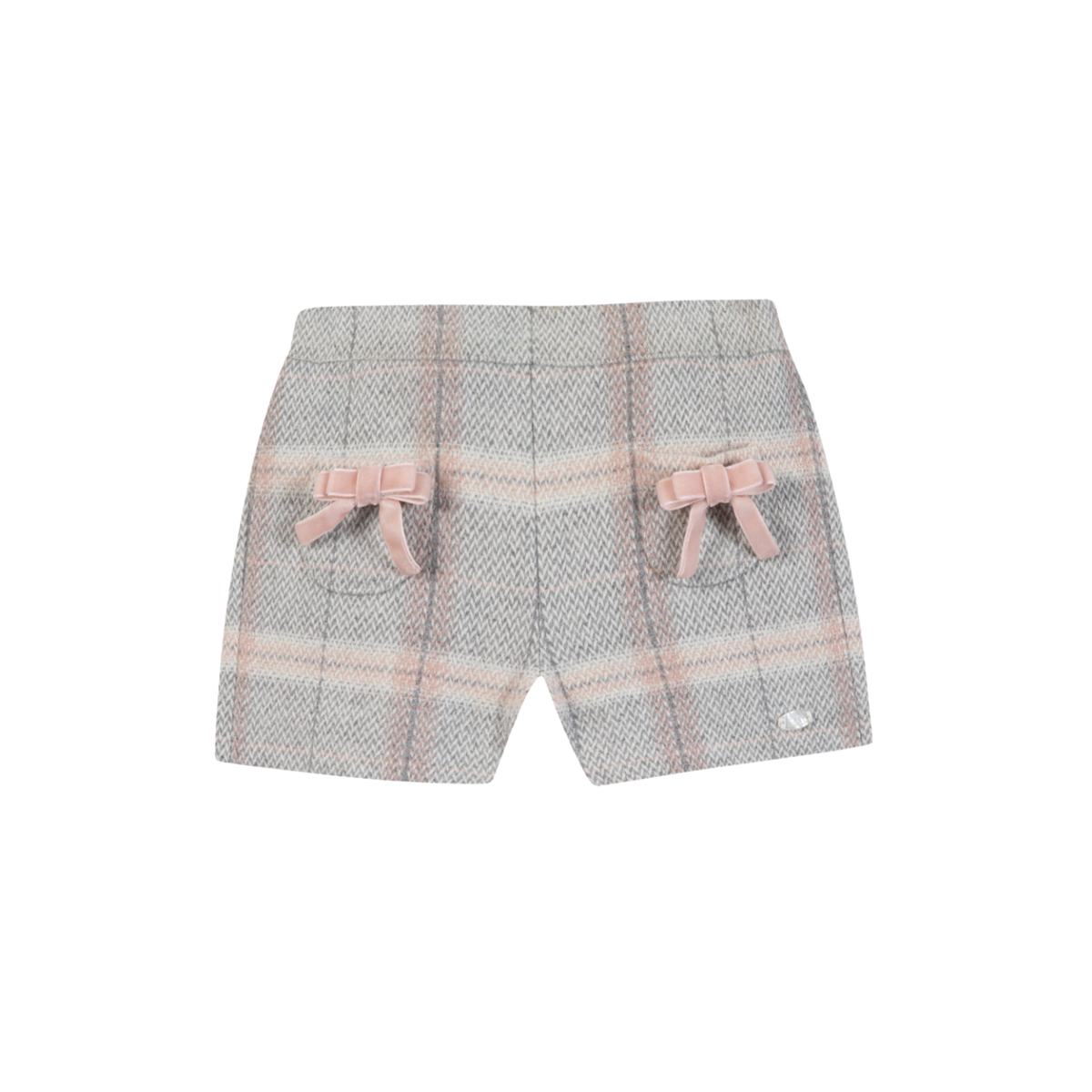 Bow Detailed Check Shorts | Beige