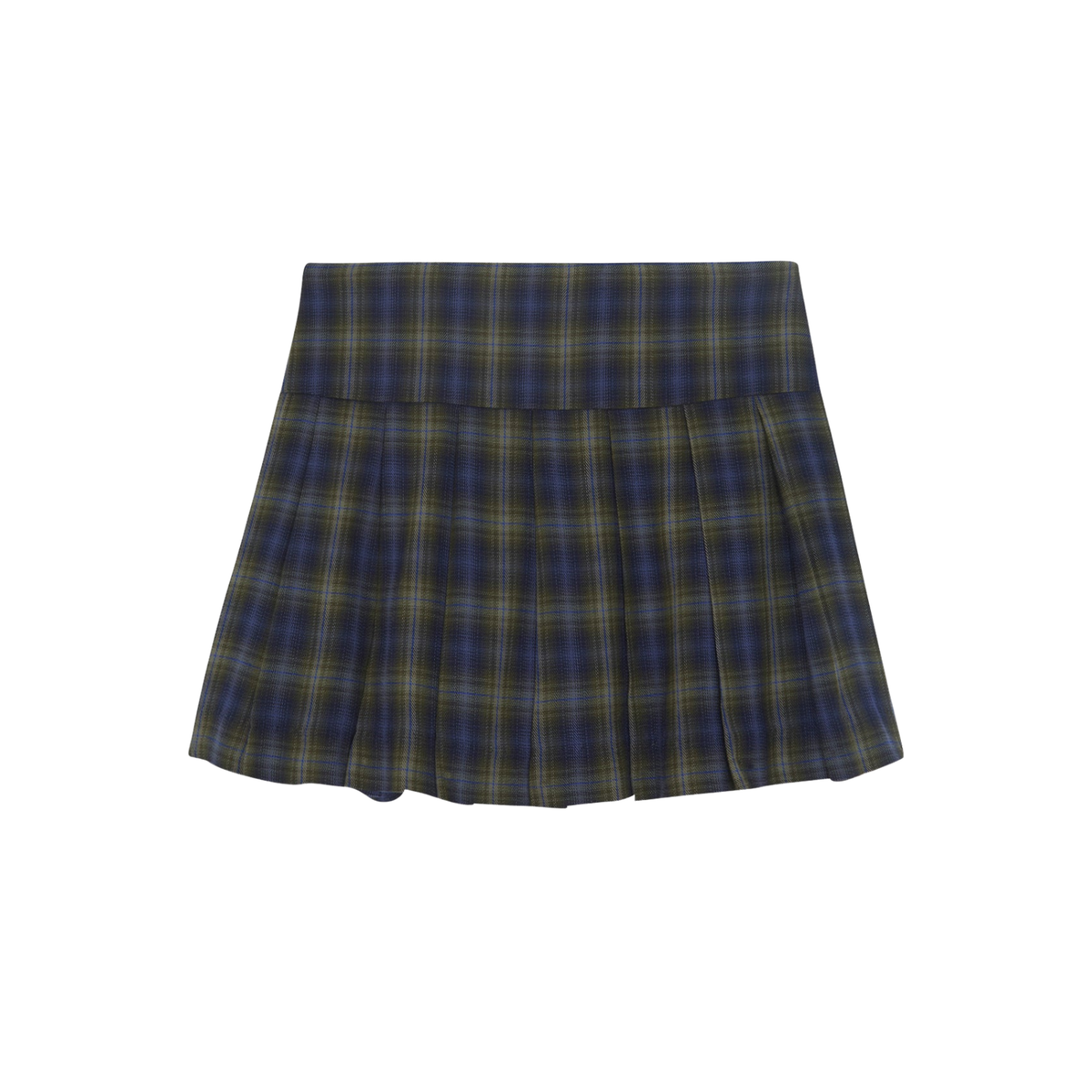 Tartan Cotton Skirt | Navy
