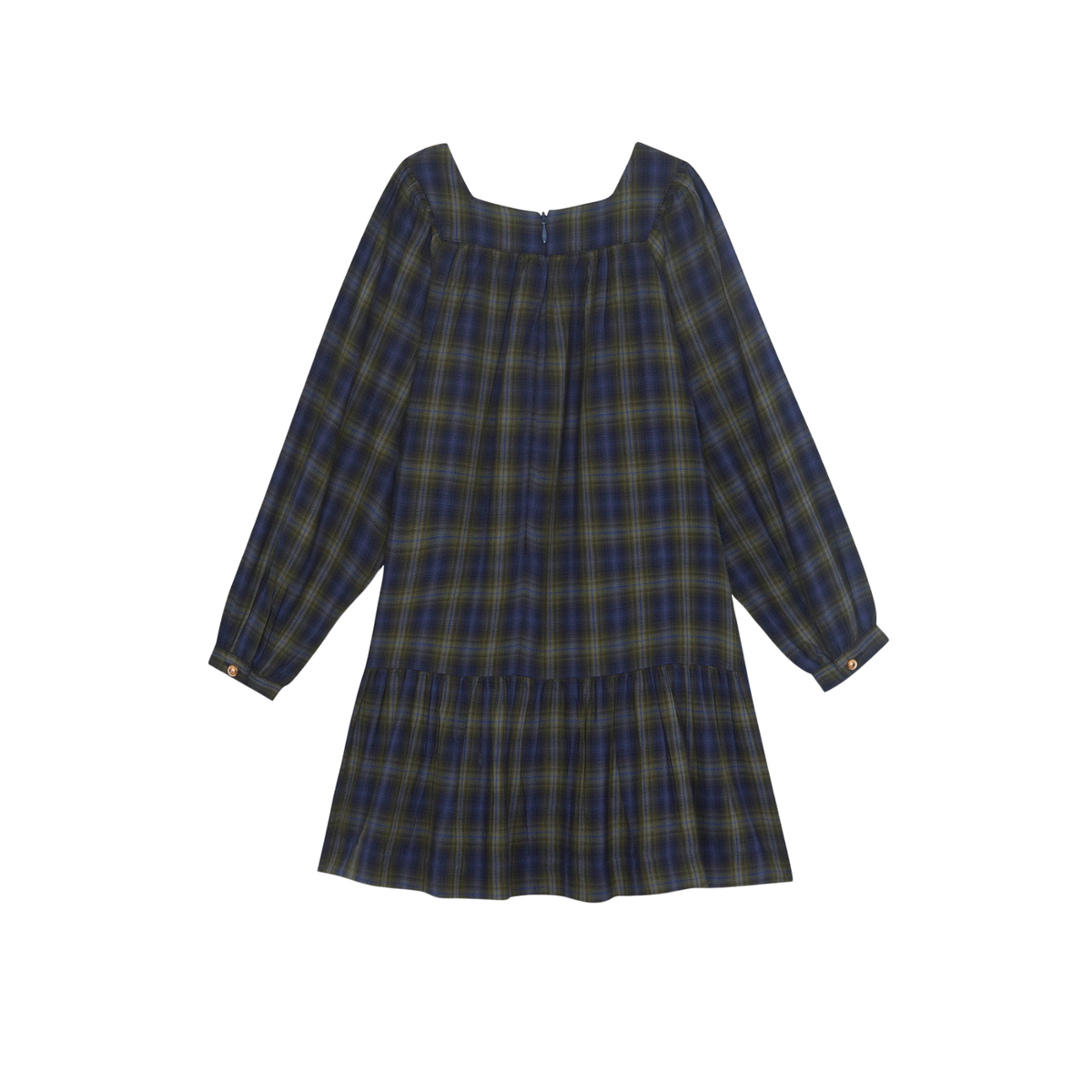 Cotton Check Dress | Navy