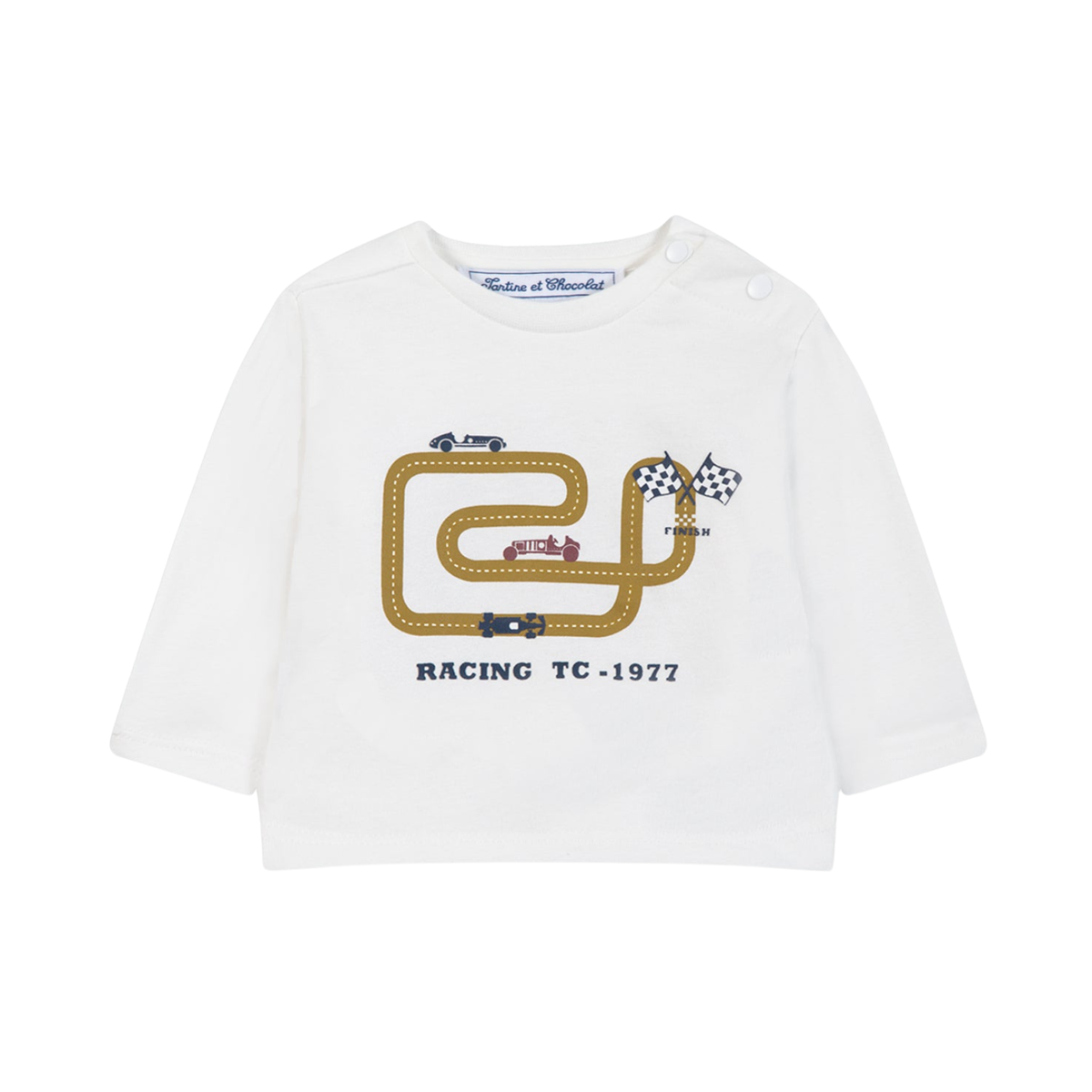 Racing Track Printed T-shirt | Mustard
