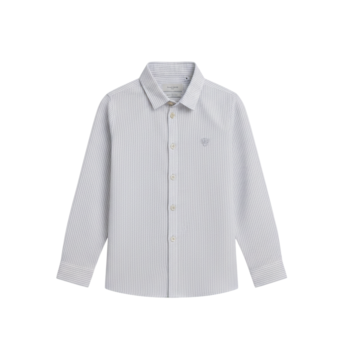 Cotton Stripes Shirt | Light Grey