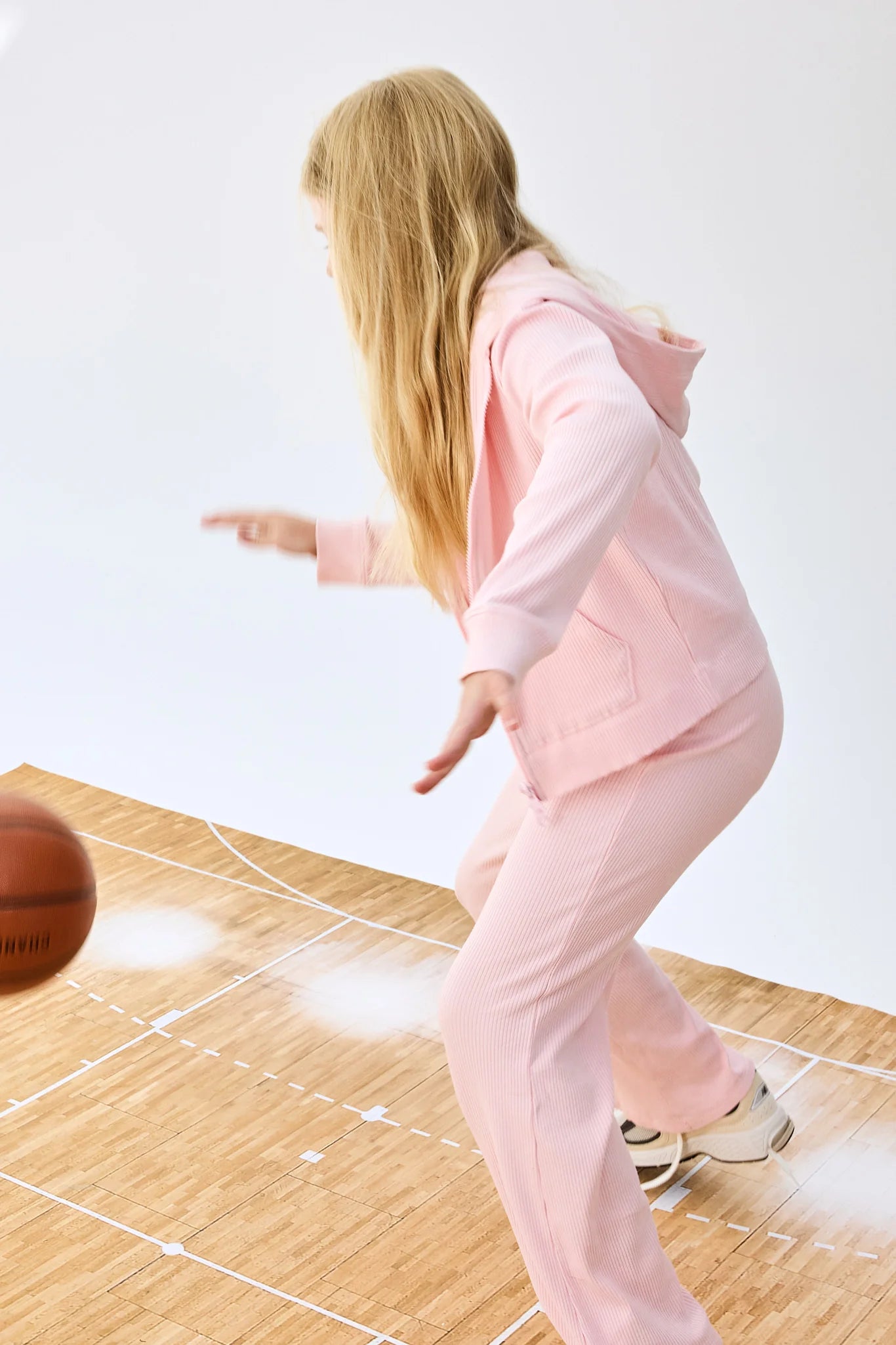 Rib Split Flare Set | Rose