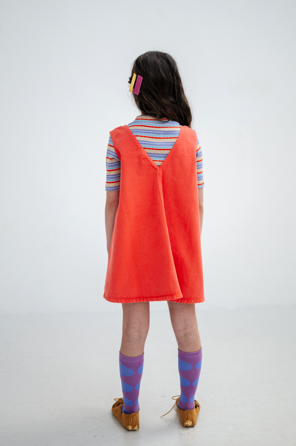 Pinafore Dress | Washed Flame Red