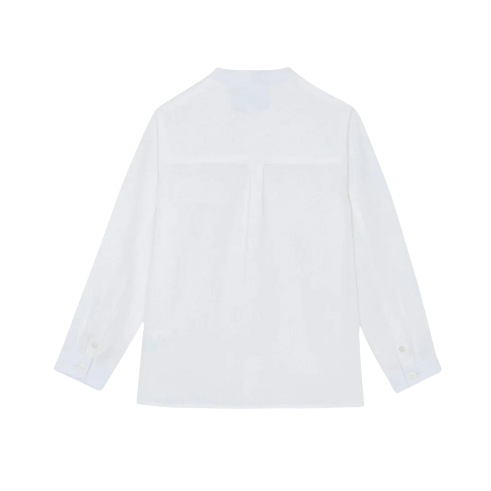 Mao Collar Linen | White