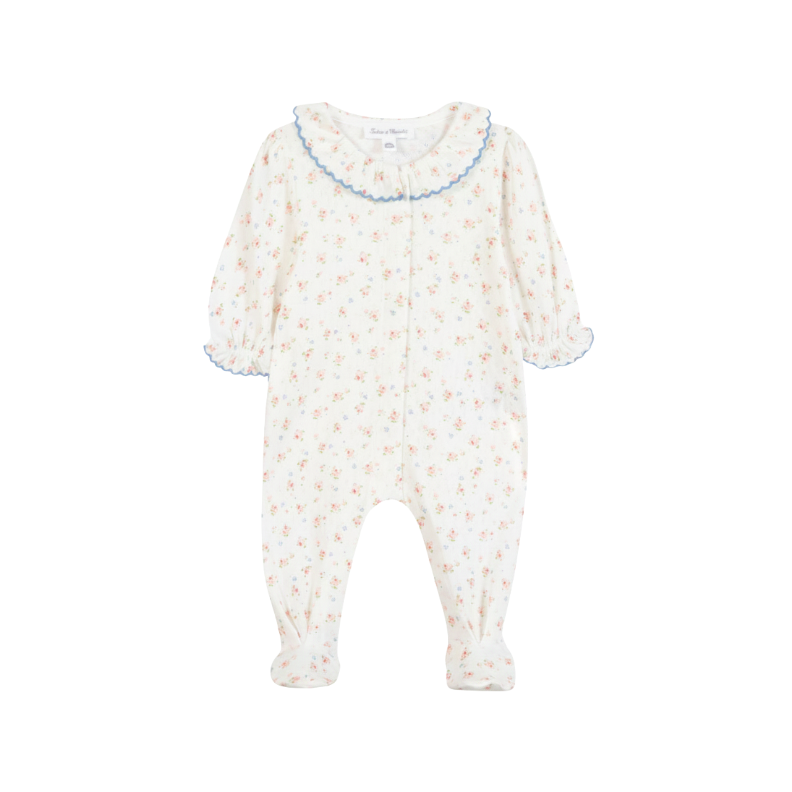 Floral Jersey Baby Pajamas | Ecru