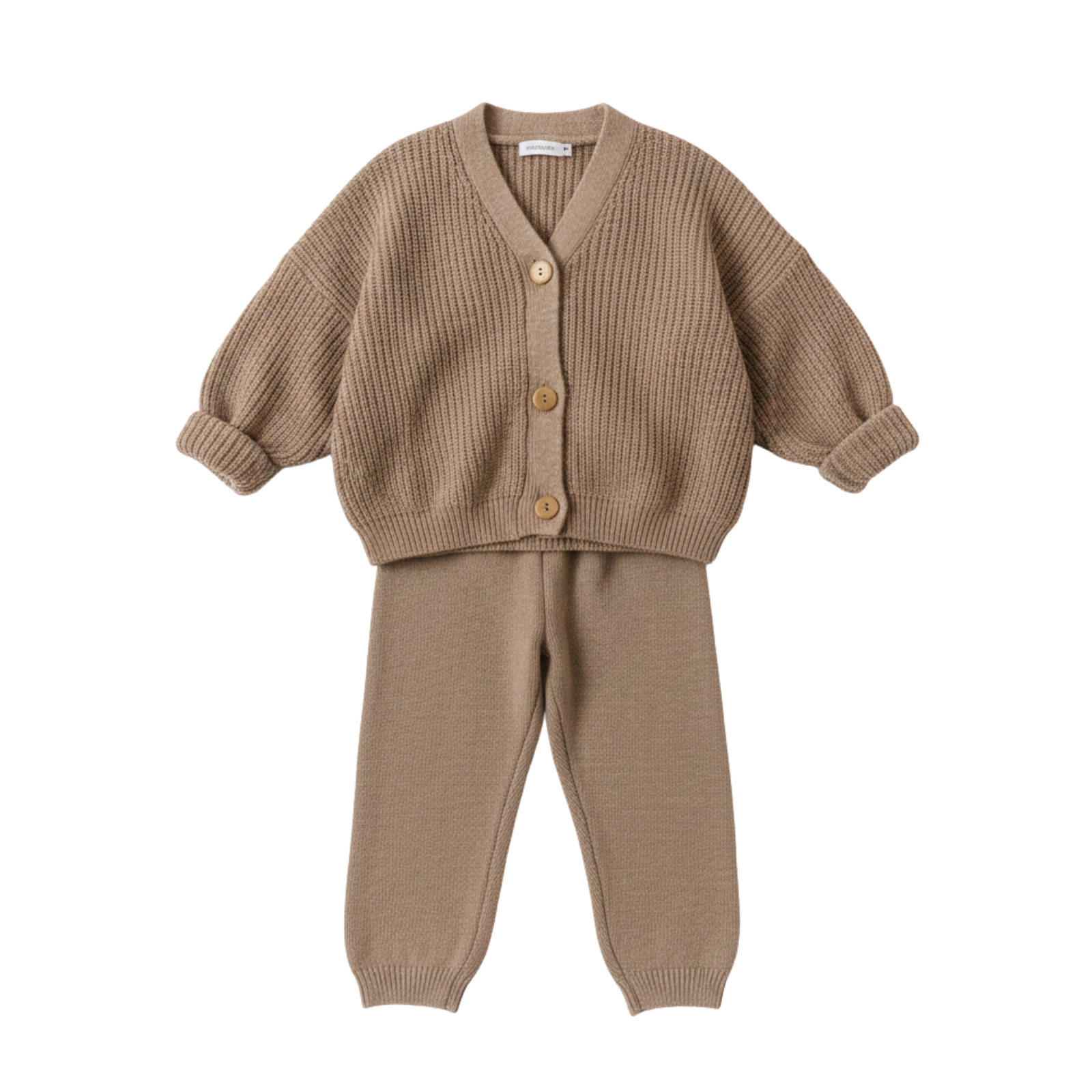 Teddy Cardigan Set | Beige