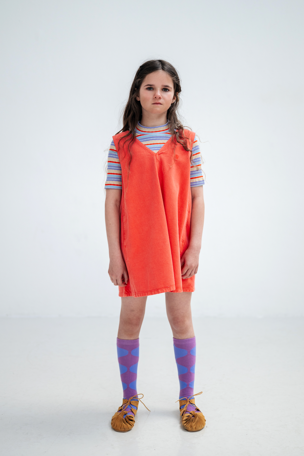 Pinafore Dress | Washed Flame Red