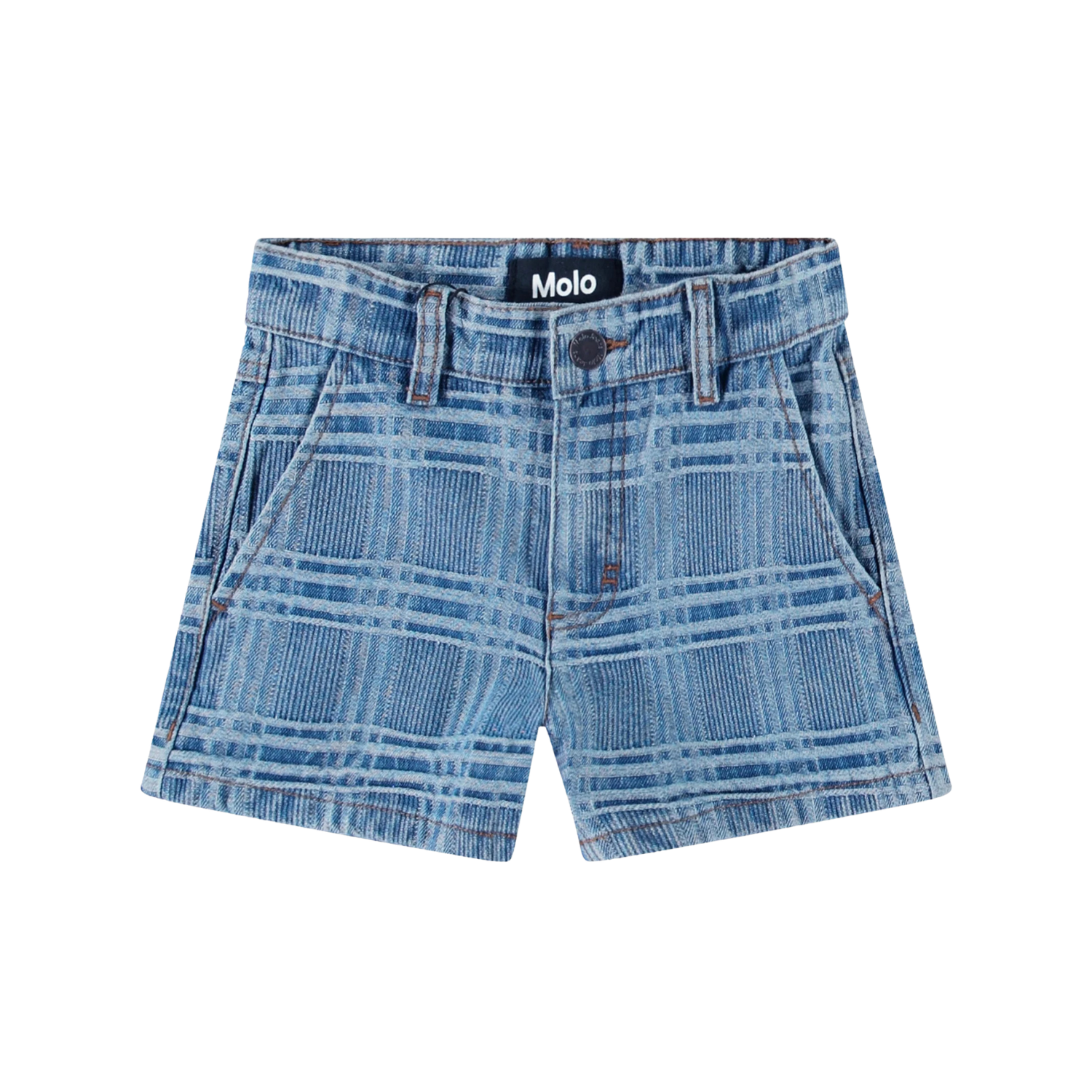 Alvira Denim Shorts | Washed Check