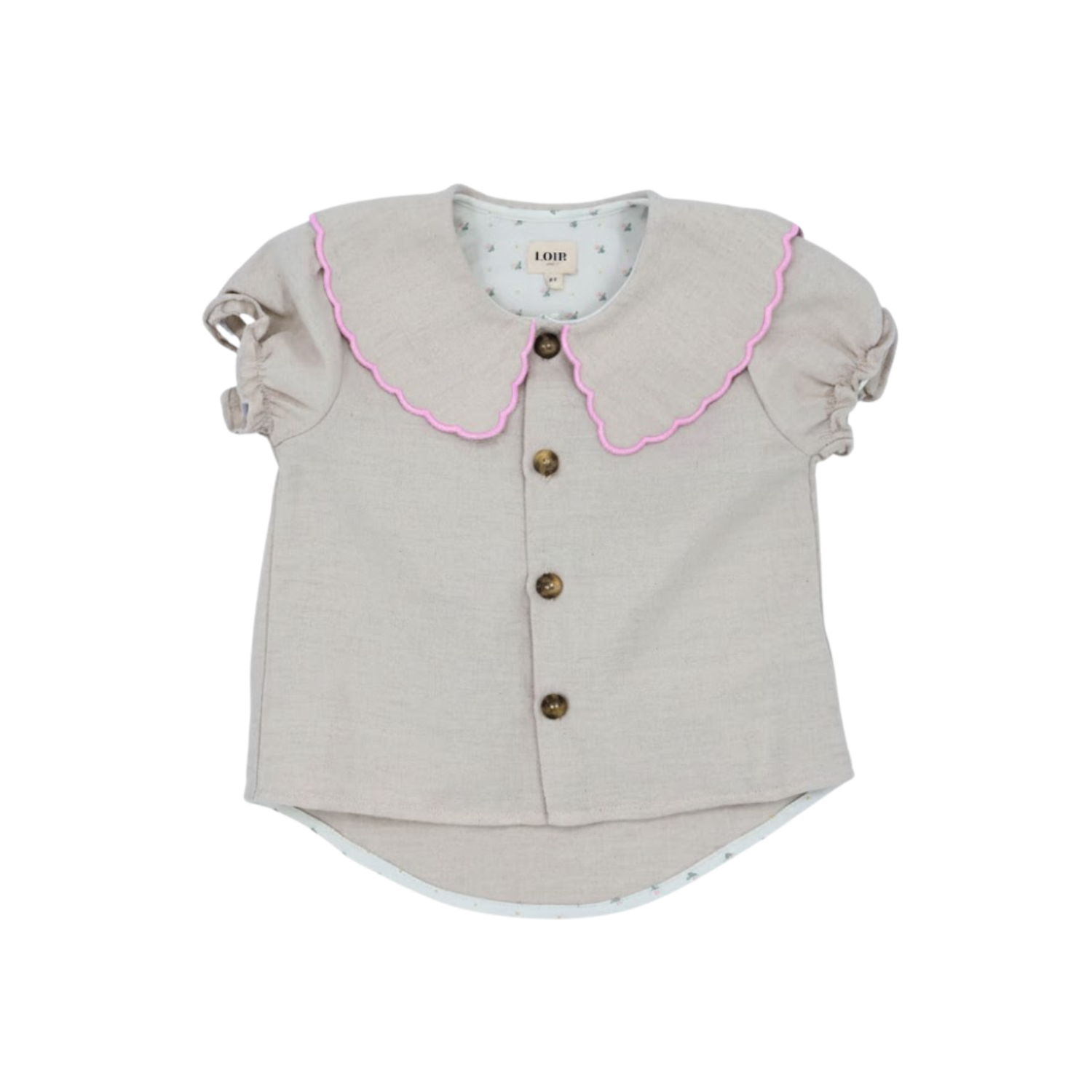 Chemise Loretta | Cotolino Ecru Pink Trim