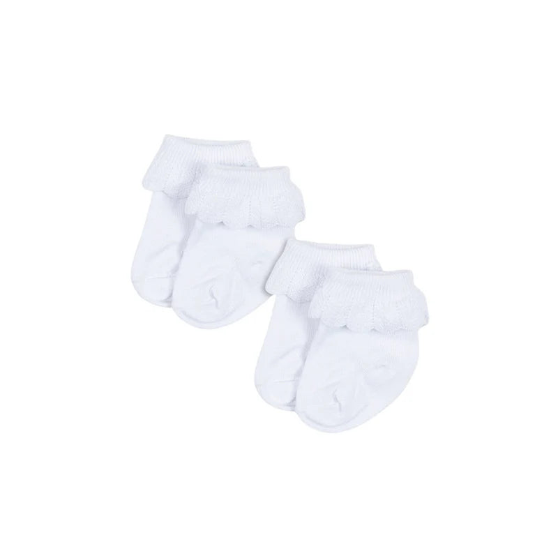 2 Pack Frill Socks | Optic White