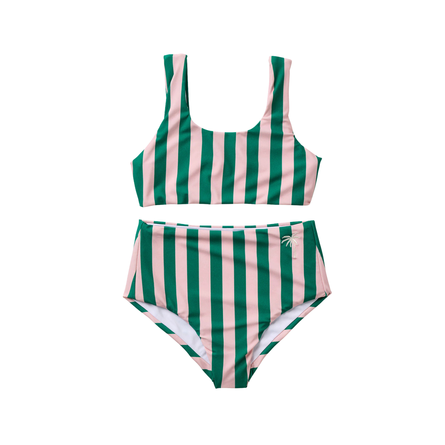 Cabana Stripe Two Piece Swimsuit | Pink Palms