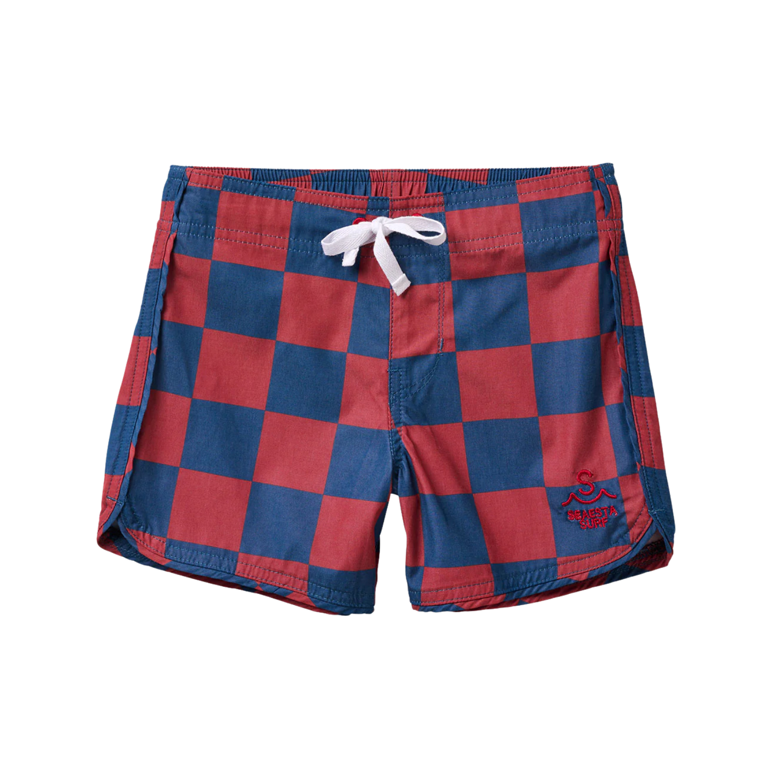 Nautical Checks Boardshorts | Navy Blue and Red